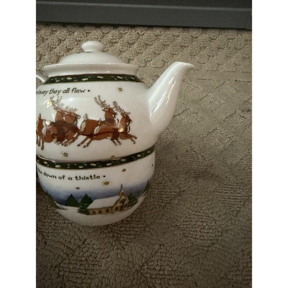 Portmeirion A Christmas Story Susan Winget Tea for One Set Teapot Cup - Picture 8 of 16
